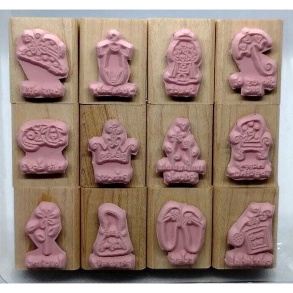 Stampin Up A Little Love 12 Piece Rubber Stamp Kit 2004 Doodles Drawings Whimsy - Picture 4 of 4